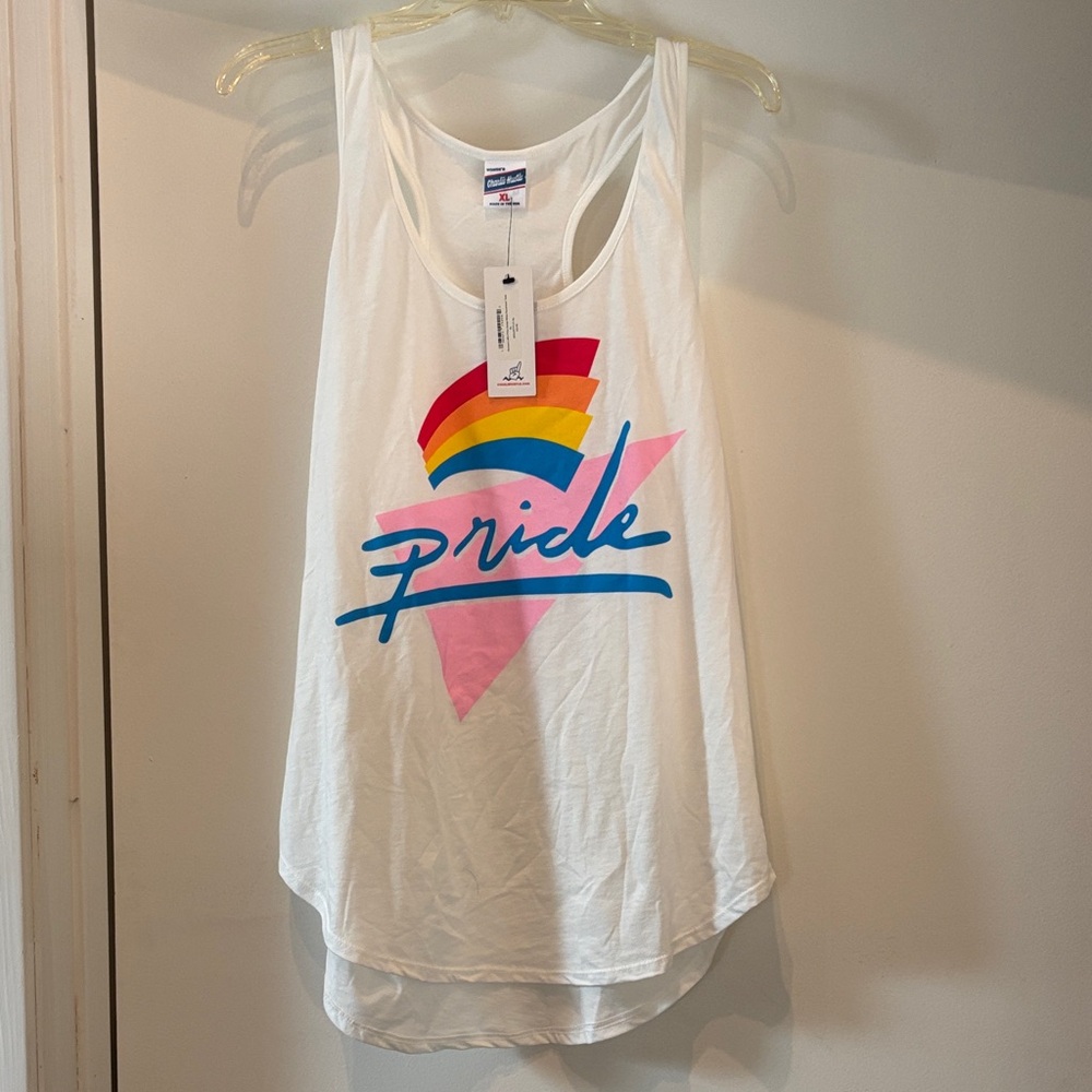 White Pride Graphic Racerback Tank Top